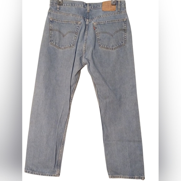 Levis  Mens 505 Jeans 38x30 Blue Denim Straight Leg,Red Tag Vintage, Medium Wash - Picture 9 of 10